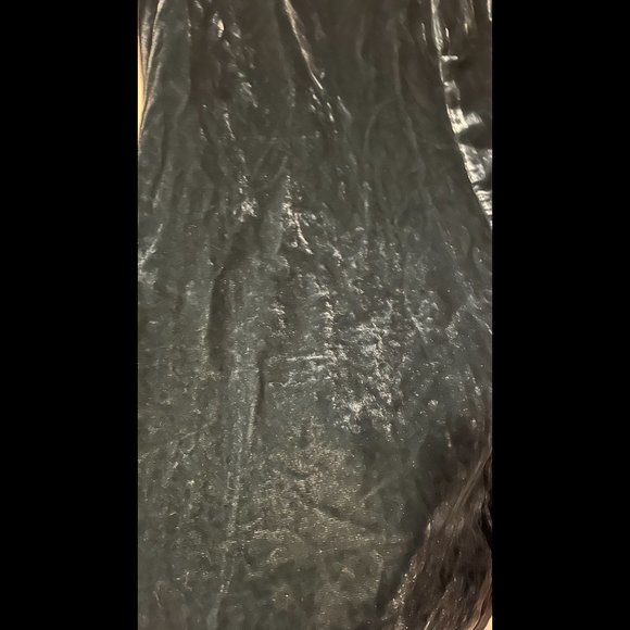 NWT Modcloth Perfect Timing Belted Midi Skirt seafoam crinkle velvet M  New - Picture 9 of 10